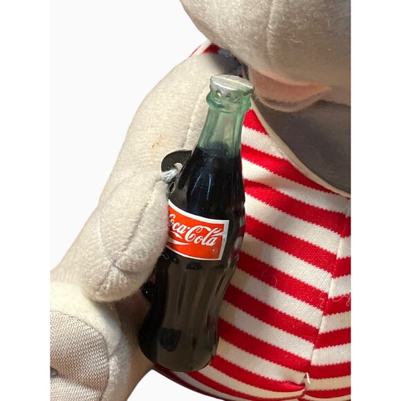 Coca-Cola Elephant Plush Toy 1993 Striped Overalls Collectible - Picture 7 of 14